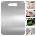 304 Stainless Steel Cutting Board, Double-Sided Stainless Steel Chopping Board for Kitchen Dishwasher Safe Ideal Food Grade Cutting Boards for Cutting Meats Fruit & Vegetable(13.3 * 9.1 in)