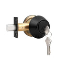 Probrico Single Cylinder Deadbolt Lock Black,Keyed Deadbolt Lock 3 Keys Interior& Exterior Door Hardware (for Entrance Lock and Front Gate Doors)