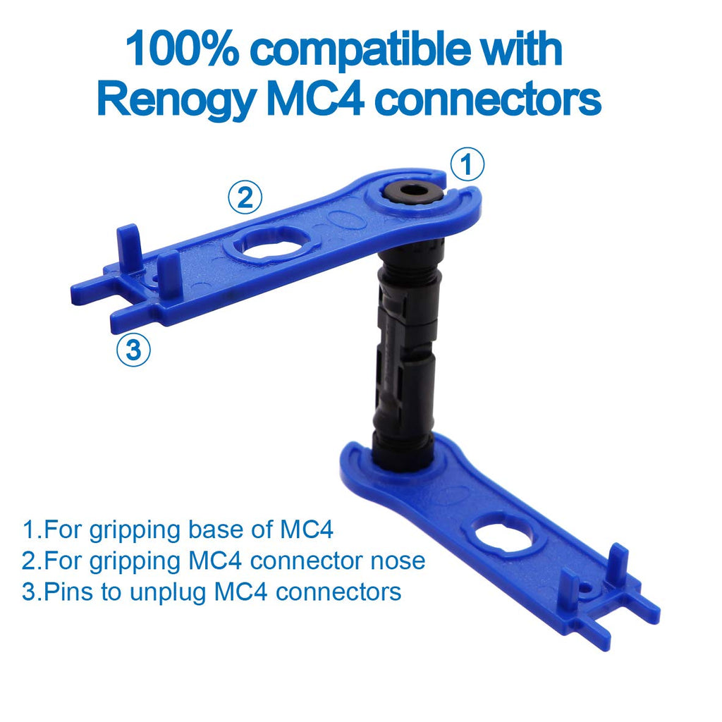 Ruikarhop MC4 Connectors Y Branch 1 to 2 Parallel Adapter Cable Wire Plug,MC4 Assembly Tool and 5 Pair MC4 Male/Female Solar Panel Cable Connectors