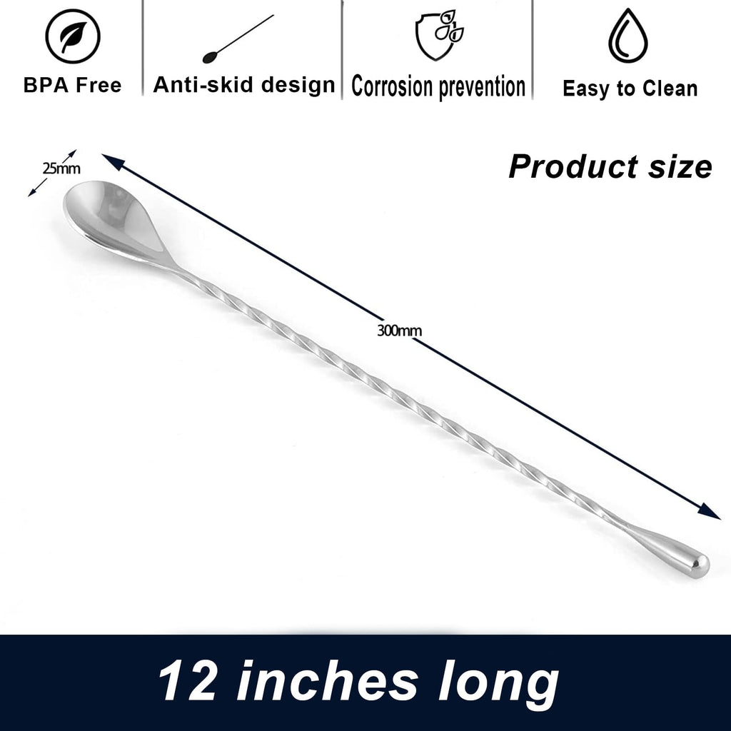 Measuring Jigger & Mixing Spoon Set, Cocktail Jigger for Bartending,Bell Jigger with 1oz and 2oz Measuring Marks, Cocktail Measuring Jigger with Cocktail Spoon,Cocktail Mixing Spoon,bar Mixing Spoon