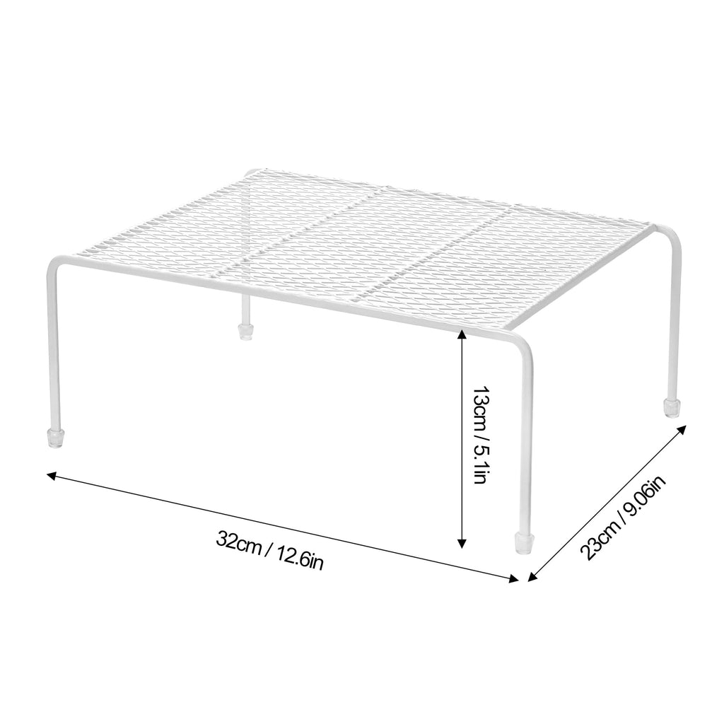 Lonian Kitchen Cupboard Organiser - Home Storage Shelf Wire Rack (2-Pack) for Cabinets, Countertops, Pantries | Rust-Proof, Space Saving, White