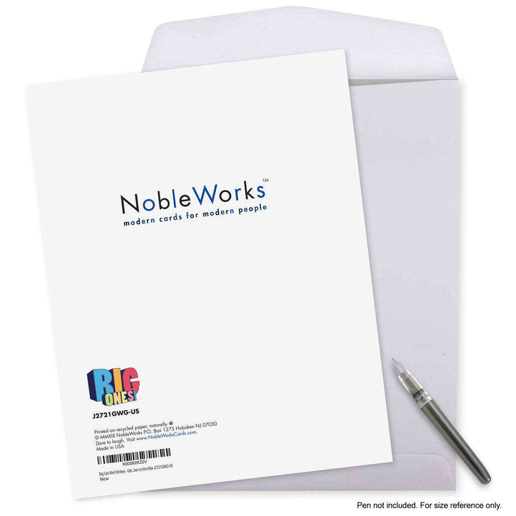 NobleWorks - Funny Group Get Well Card (8.5 x 11 Inch) - Jumbo Feel Better Soon from All of Us, Hospital, Sick - Big Get Well Wishes J2721GWG-US