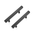 Ravinte 5 Pack 5'' Square Cabinet Pulls Matte Black Stainless Steel Kitchen Drawer Pulls Cabinet Handles 5”Length, 3” Hole Center