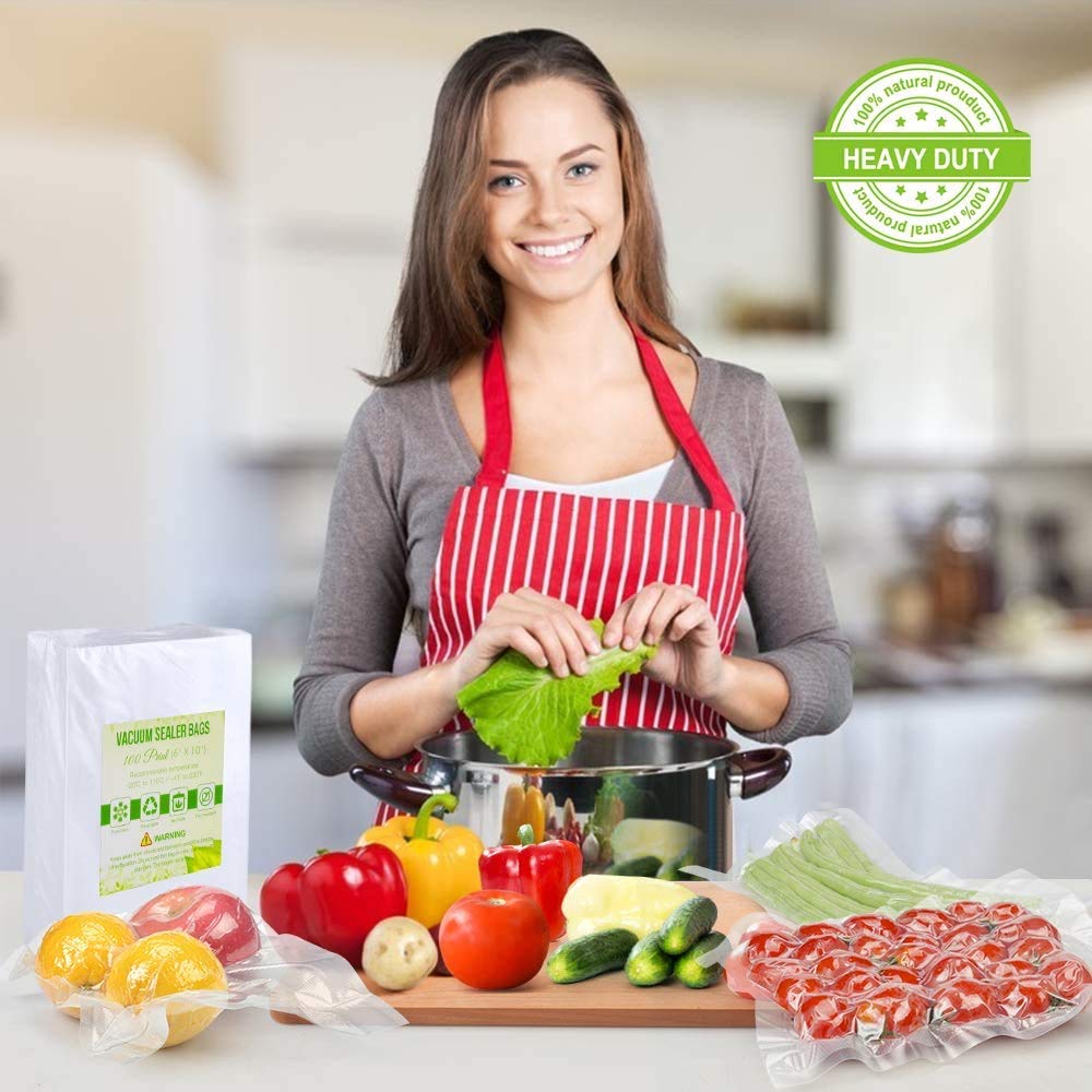 Accenter Vacuum Sealer Bags 100 Quart 8x12 Inch Commercial Grade Food Saver Bags, Seal a Meal, BPA Free, Heavy Duty, Perfect for vac storage, Meal Prep or Sous Vide (8"x12")
