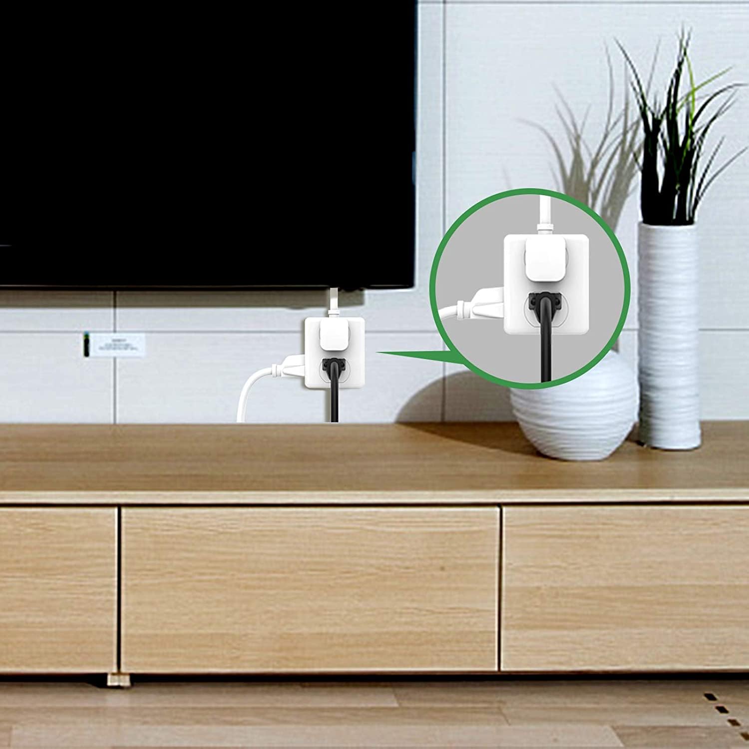 6 Outlet Extender, HITRENDS Multi Plug Outlet Extender, 2 Pack 3-Prong Wall Plug Multiple Outlet Splitter for Cruise Ship Home Office Dorm Room Essential