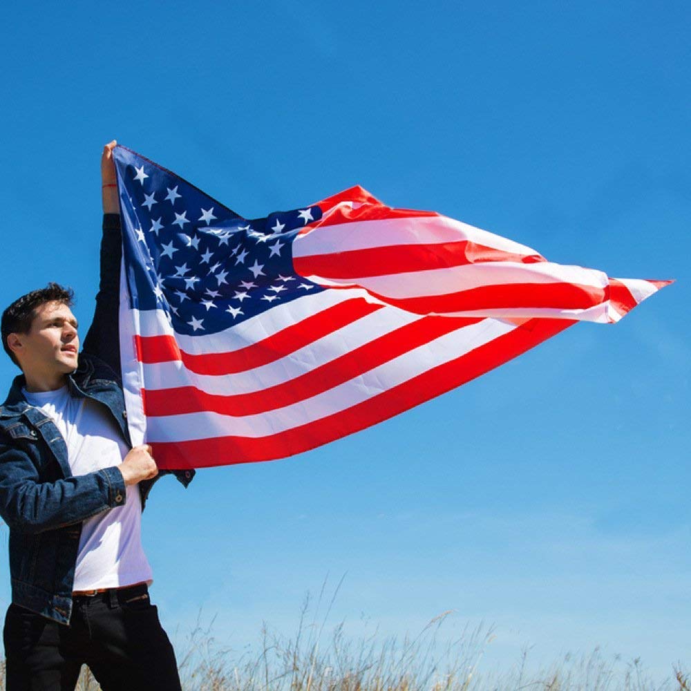 2Pack American&Canada Flag 3x5 Ft. Printed Stars and Stripes USA Candian Flags With Brass Grommets CA US Flag All Weather Outdoors Indoors Banner