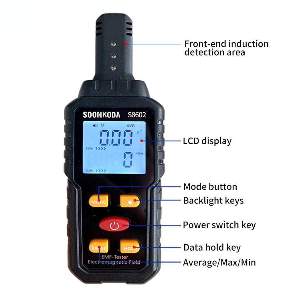 3 in 1 EMF Meter,EMF Reader,Electromagnetic Field Radiation Detector,EMF Tester for Home,EMF Detector with Sound Light Alarm,Ghost Hunting Equipmetent