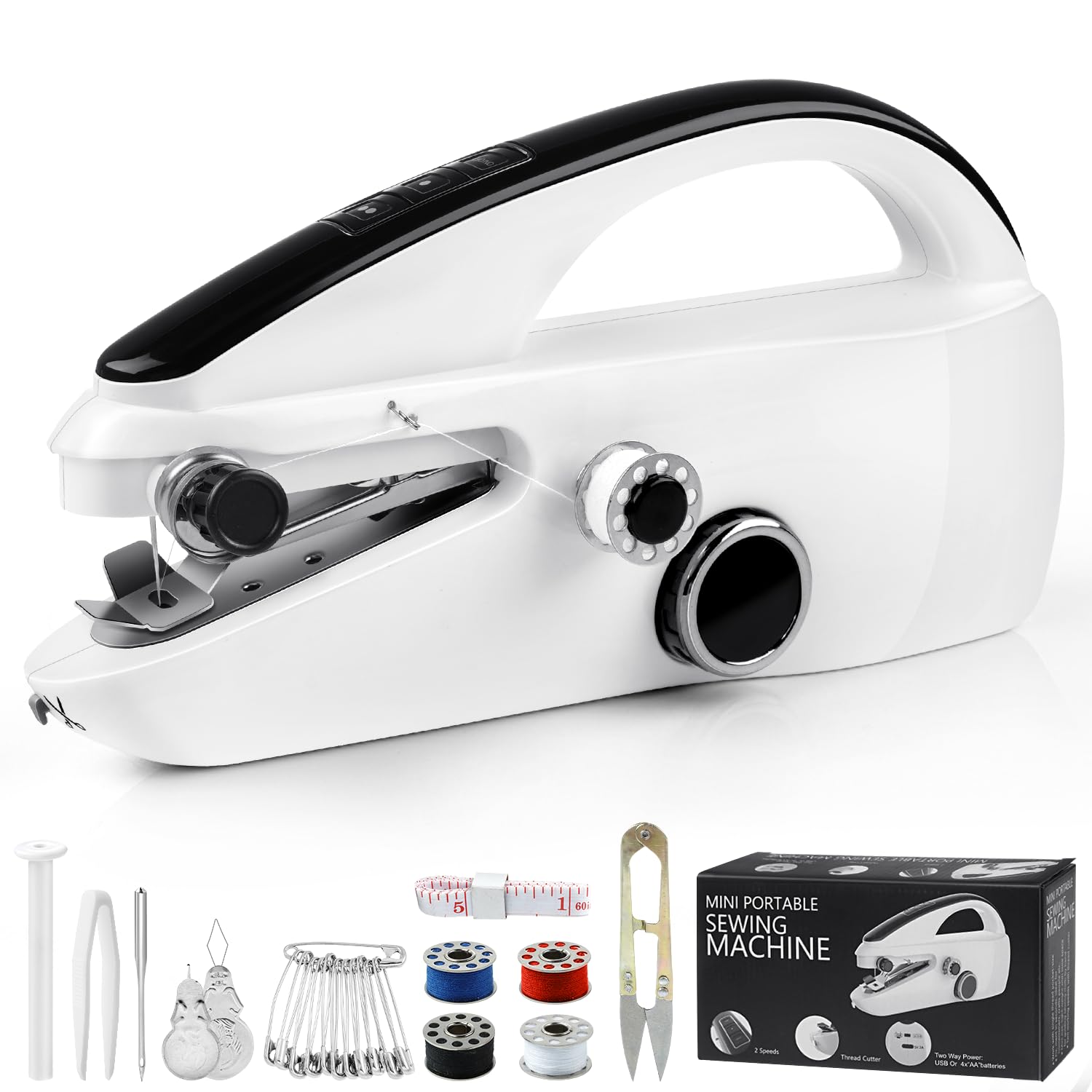 Handheld Sewing Machine, Portable Dual Speed Hand Sewing Machine for Beginners, Adults, DIY, Home, Travel