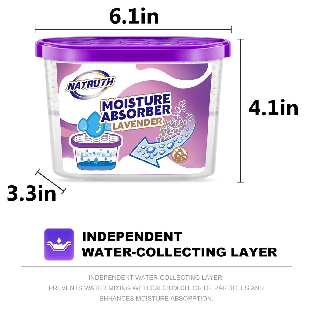 NATRUTH Moisture Absorbers 10.5OZ *6 Portable Closet Dehumidifier, Odor Eliminator Absorber Bucket, Humidity Absorber,for Closet,Bathrooms, Kitchen & Study, Boats,RVs and More (Lavender)