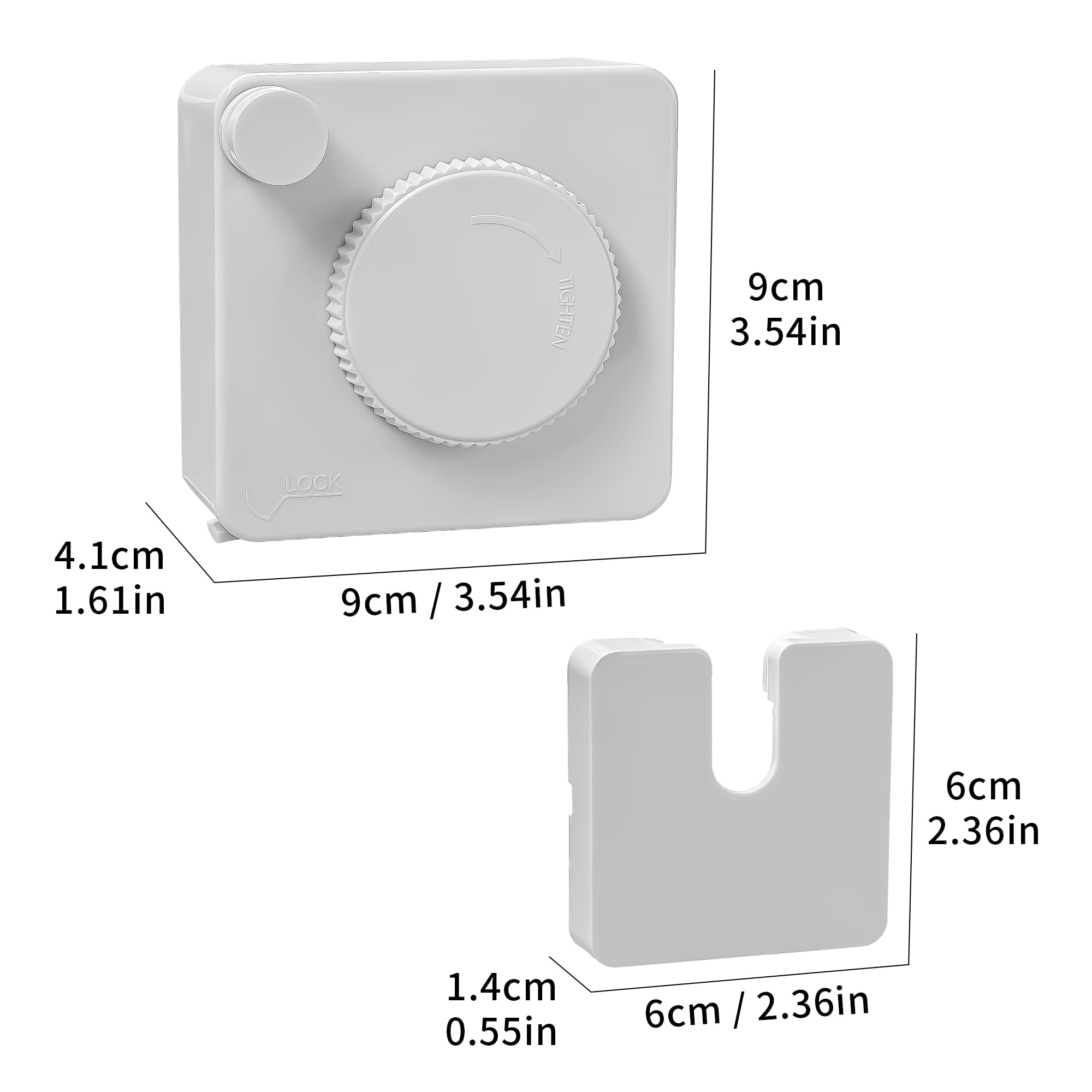 JOOM Retractable Clothesline Heavy Duty Clothes Drying Laundry Line Wall Mounted Easy Hanging Clothes Drying Laundry Line Retracting Hanging Lock to Prevent Sagging (Square,White)