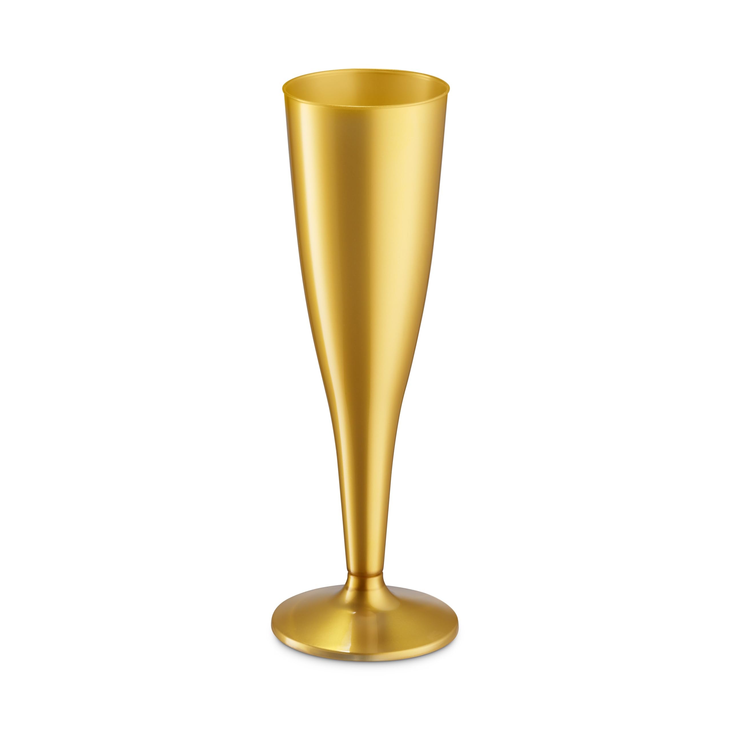 30 Pack Gold Plastic Champagne Flutes - 5 Oz Disposable Plastic Toasting Glasses - Wedding Party Cocktail Mimosa Plastic Cups