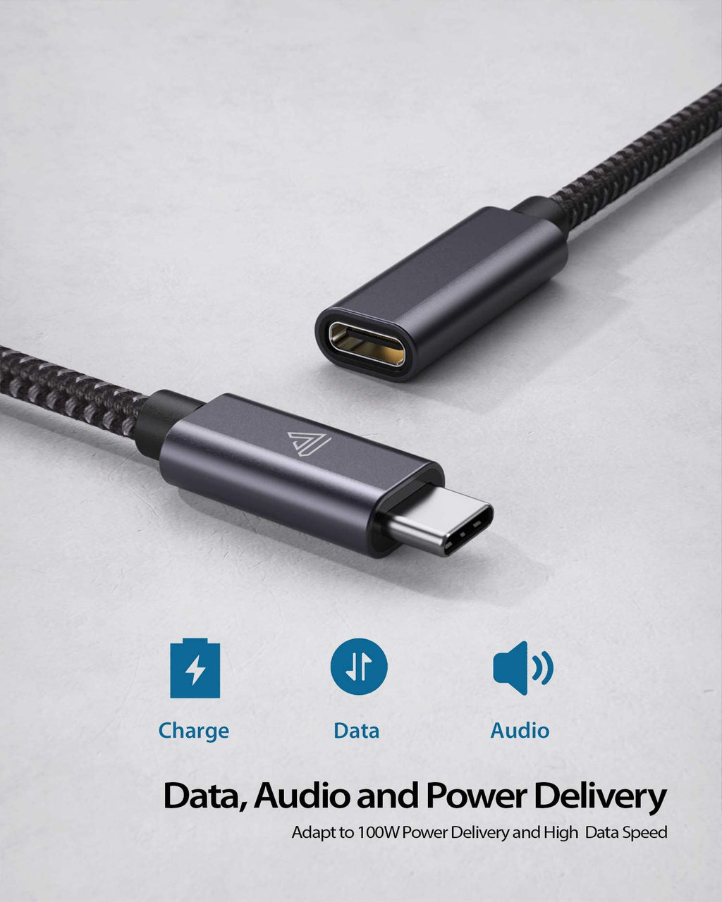 Faracent USB C Extension Cable, (10ft/3m) USB 3.2 Gen 2 Data 4K Video Male to Female Extender for iPhone 16/15, Galaxy S24/S23/S22, MacBook Air/Pro, iPad mini/Pro, Surface, Mag-Safe and More- Grey