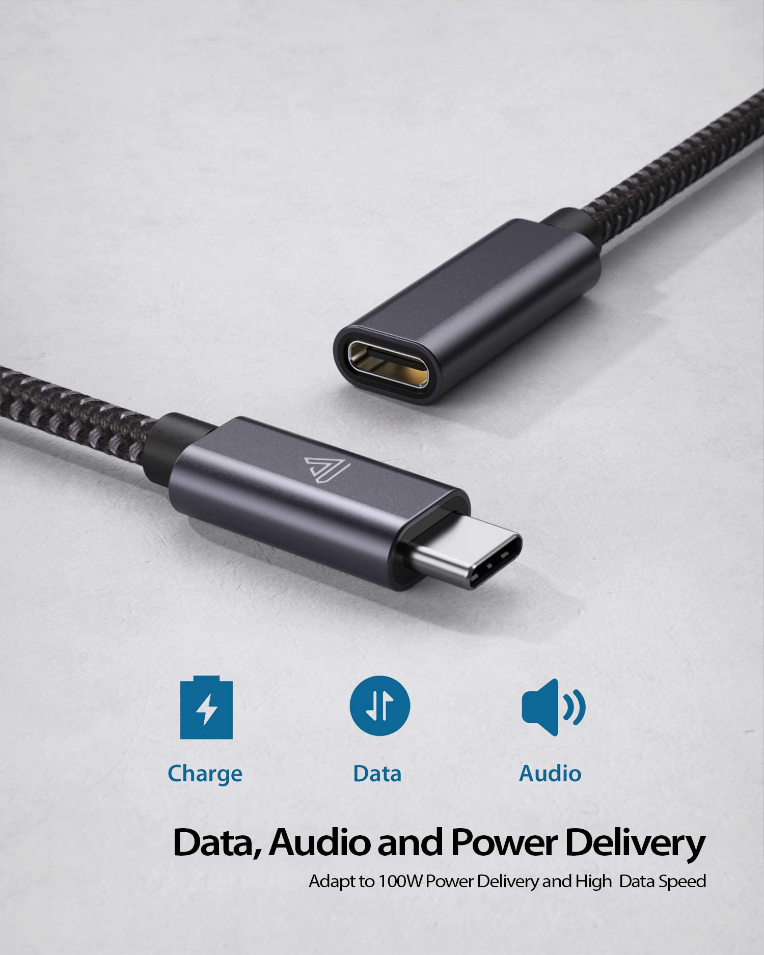 Faracent USB C Extension Cable, (10ft/3m) USB 3.2 Gen 2 Data 4K Video Male to Female Extender for iPhone 16/15, Galaxy S24/S23/S22, MacBook Air/Pro, iPad mini/Pro, Surface, Mag-Safe and More- Grey