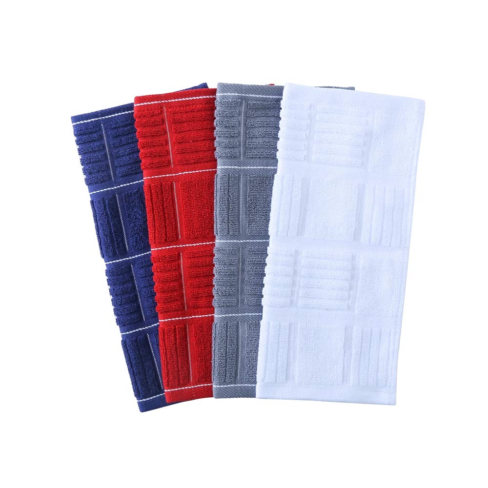 Glynniss Kitchen Dish Cloths for Washing Dishes, Cotton Dish Rags for Drying Cleaning, Pack of 8 Dishcloths (Grey, 12x12 inches)