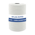 NQ Nylon Rope 30Mx 6mm Diameter, 1/4" x 100FT Inch Corde for Outdoor, Camping, Hiking, Heavy Duty Rope for Crafts, DIY for Clothesline, Swing, Flag Pole(White)
