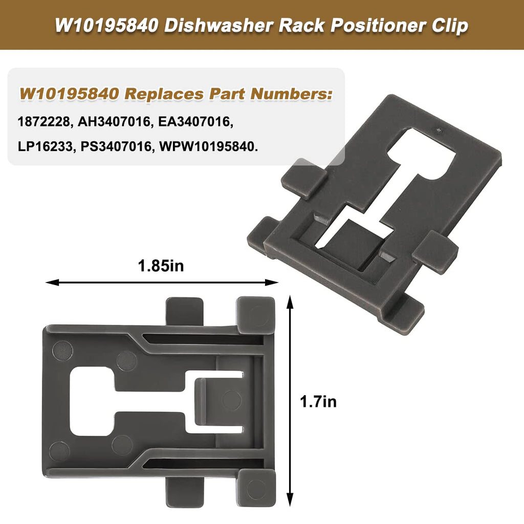 𝟮𝟬𝟮𝟔 𝗨𝗣𝗚𝗥𝗔𝗗𝗘𝗗 Dishwasher Upper Rack Adjuster W10546503 W10195839 W10195840 Dishwasher Positioner for Whirlpool Kitchenaid Maytag Top Rack Adjuster Replacement Parts W10418314 W10306646
