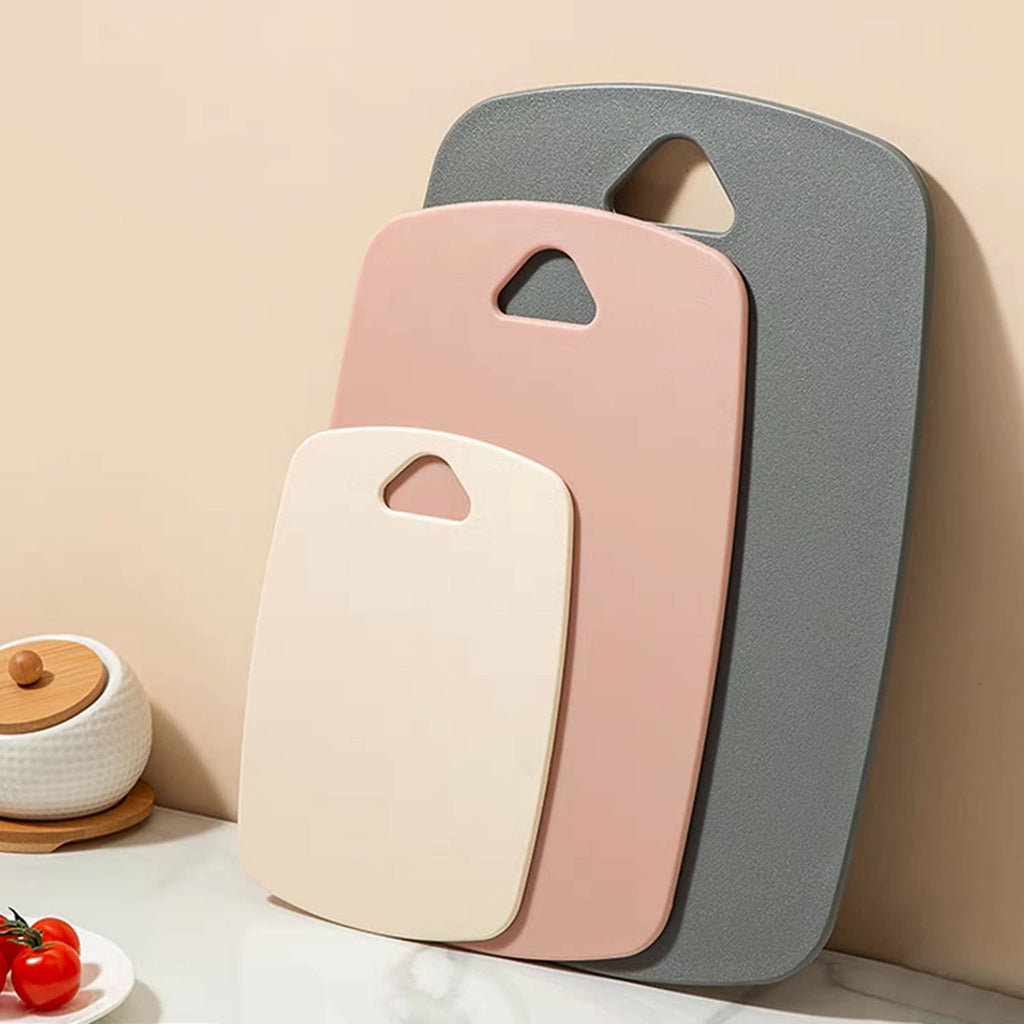 Cutting Boards for Kitchen,Plastic Cutting Board Set of 3, Thick Chopping Boards for Meat, Veggies, Fruits, with Easy Grip Handle,Dishwasher Safe (CBPink-CA)