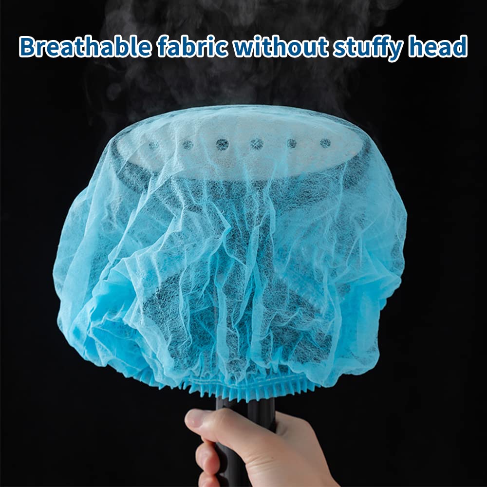 200 PCS Disposable Nonwoven Bouffant Caps Hair Net Cap Free Size Elastic Cap, TIE-DailyNec Non-Woven Strip Cap for Food Service Beauty Kitchen Hospital and Workspace (Blue)