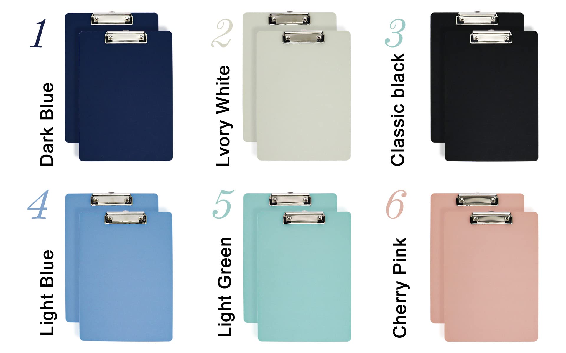 BOMEI PACK Office Plastic Clipboards, 12Pack Low Profile Assorted Colors Clip Boards Pack, 12.5 x 9 Inch A4 Letter Size