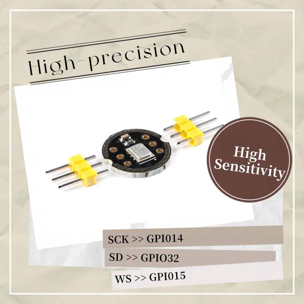 EC Buying 5Pcs INMP441 Omnidirectional Microphone Module MEMS I2S Interface Supports ESP32 High Precision Low Power Digital Output