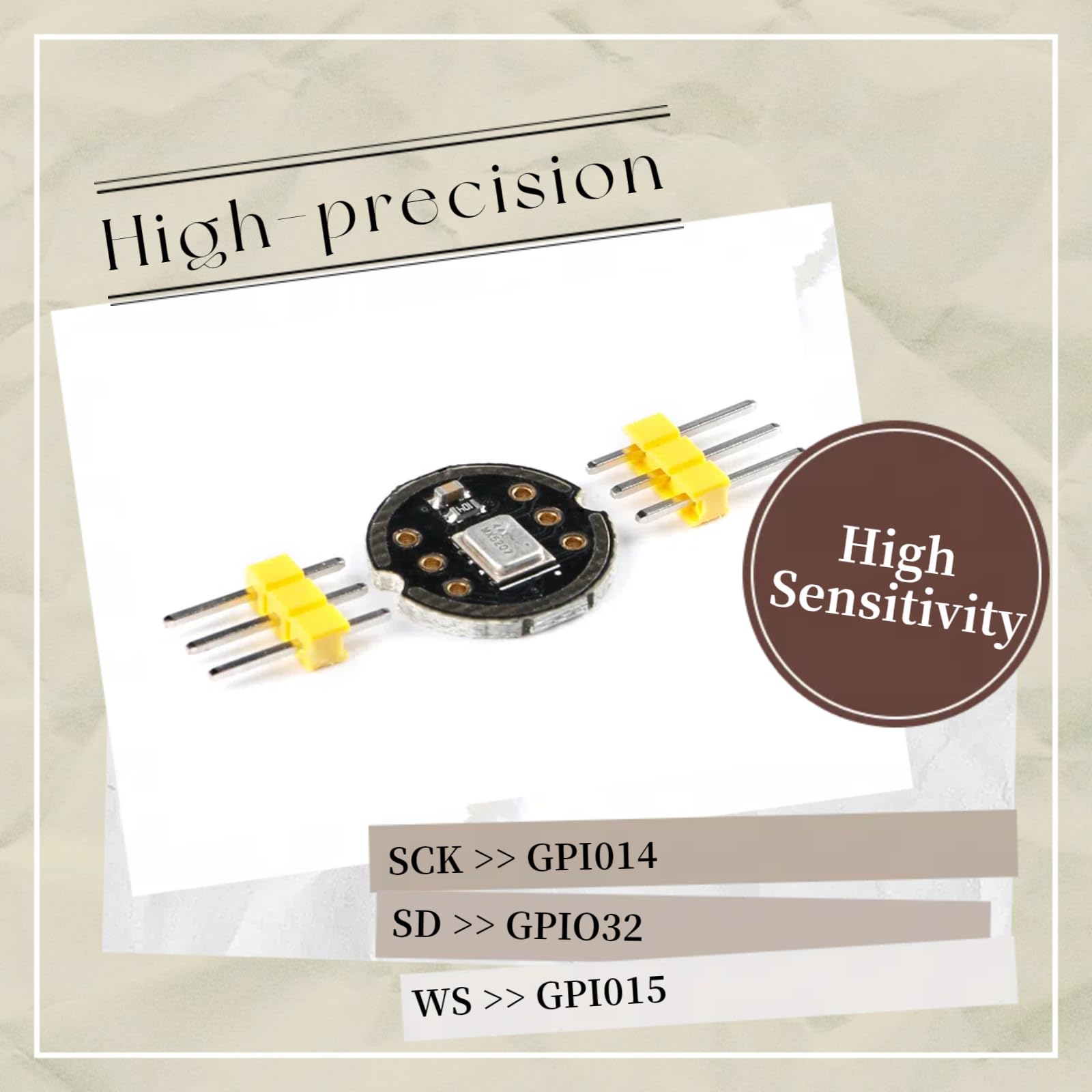 EC Buying 5Pcs INMP441 Omnidirectional Microphone Module MEMS I2S Interface Supports ESP32 High Precision Low Power Digital Output
