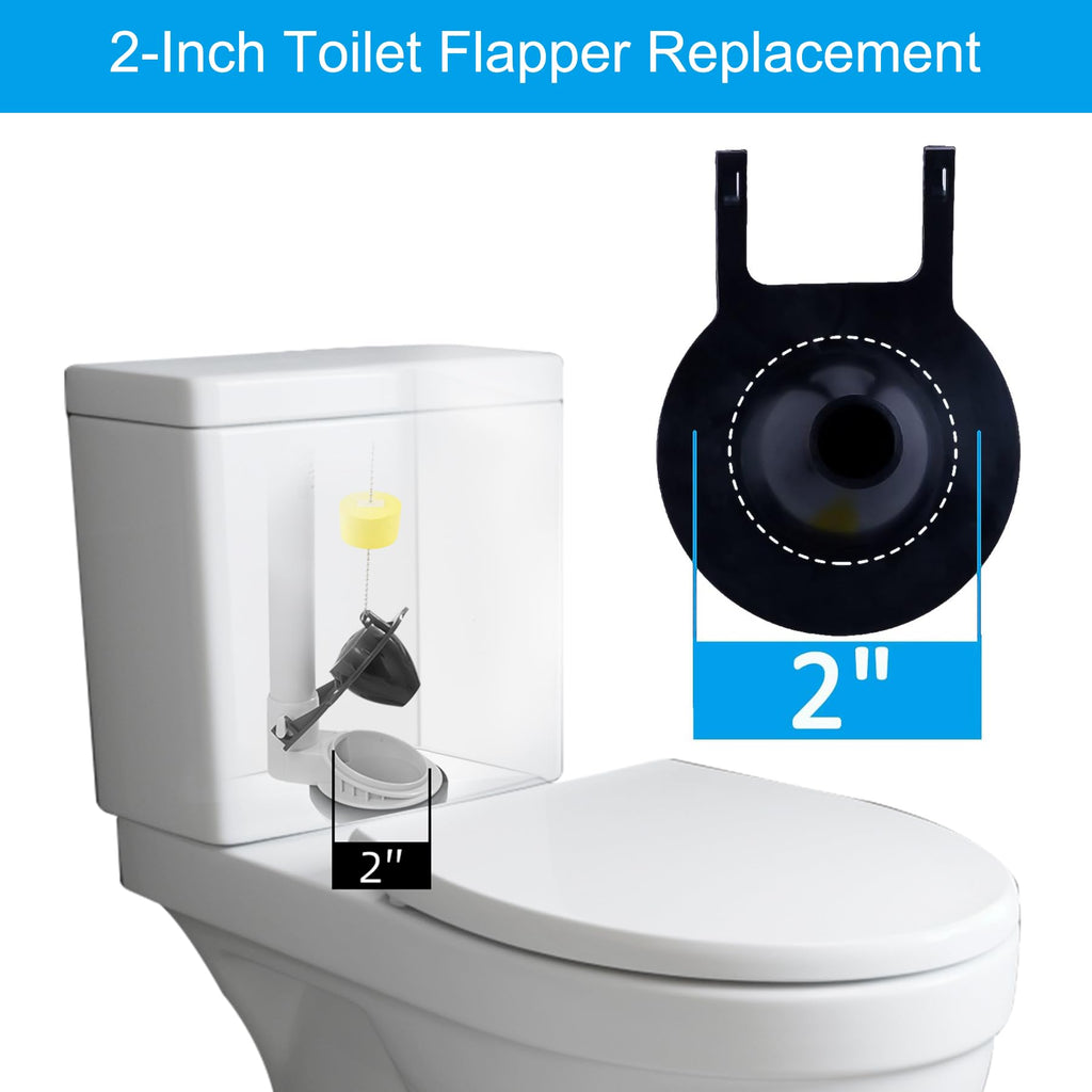 Hibbent 2 Pack 2-Inch Toilet Flapper Replacement Compatible with American Standard 7381129-200.0070A Universal Flapper and Chain with Float, 2-Inch Flush Valves Water Saving, High Performance