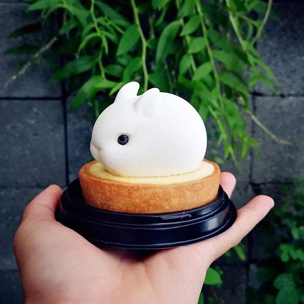 2Pcs Small Size 3D Rabbit Silicone Mousse Molds Easter Bunny Cake Baking Mold Rabbit Jello Pudding Ice Cube Trays Soap Candle Lotion Bar Plaster Molds