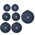 Replacement Lids for Pyrex 7202-PC 1 Cup and 7200-PC 2 Cup and 7201-PC 4 Cup and 7402-PC 6/7 Cup, Silicone Round Storage Cover Lid for Anchor Hocking Glass Bowl 7 Pack Dark Blue