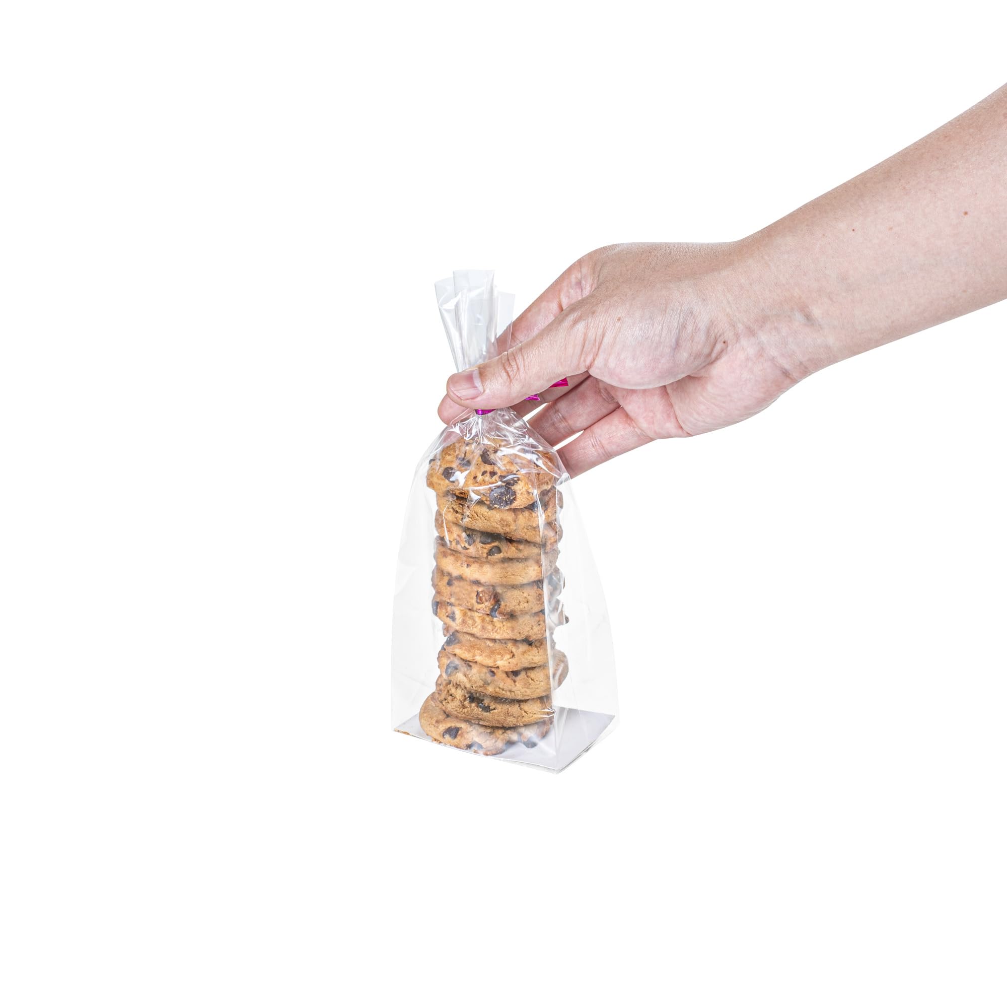 Restaurantware-Flat Bottom Heat Seal Sandwich Bags, Heat Sealable Food Bags - Gusset Bag with Paper Insert - Clear - 3 x 2 x 8 Inch - 100ct Box - Bag Tek