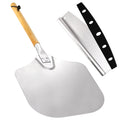 Peohud Aluminum Pizza Peel Paddle and Cutter,12" x 26" Pizza Spatula with Detachable Wooden Handle, Pizza Oven Accessories and Tools for Baking Pizza Breads, Dough, Bread, Pastry