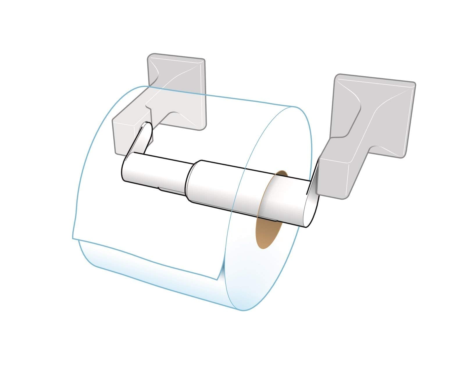 Teravan Standard Toilet Paper Holder Extender for Extra-Large Rolls – Perfect for Double, Triple Rolls in Regular or Ceramic Bathroom Wall Holders, Silver, Set of 2