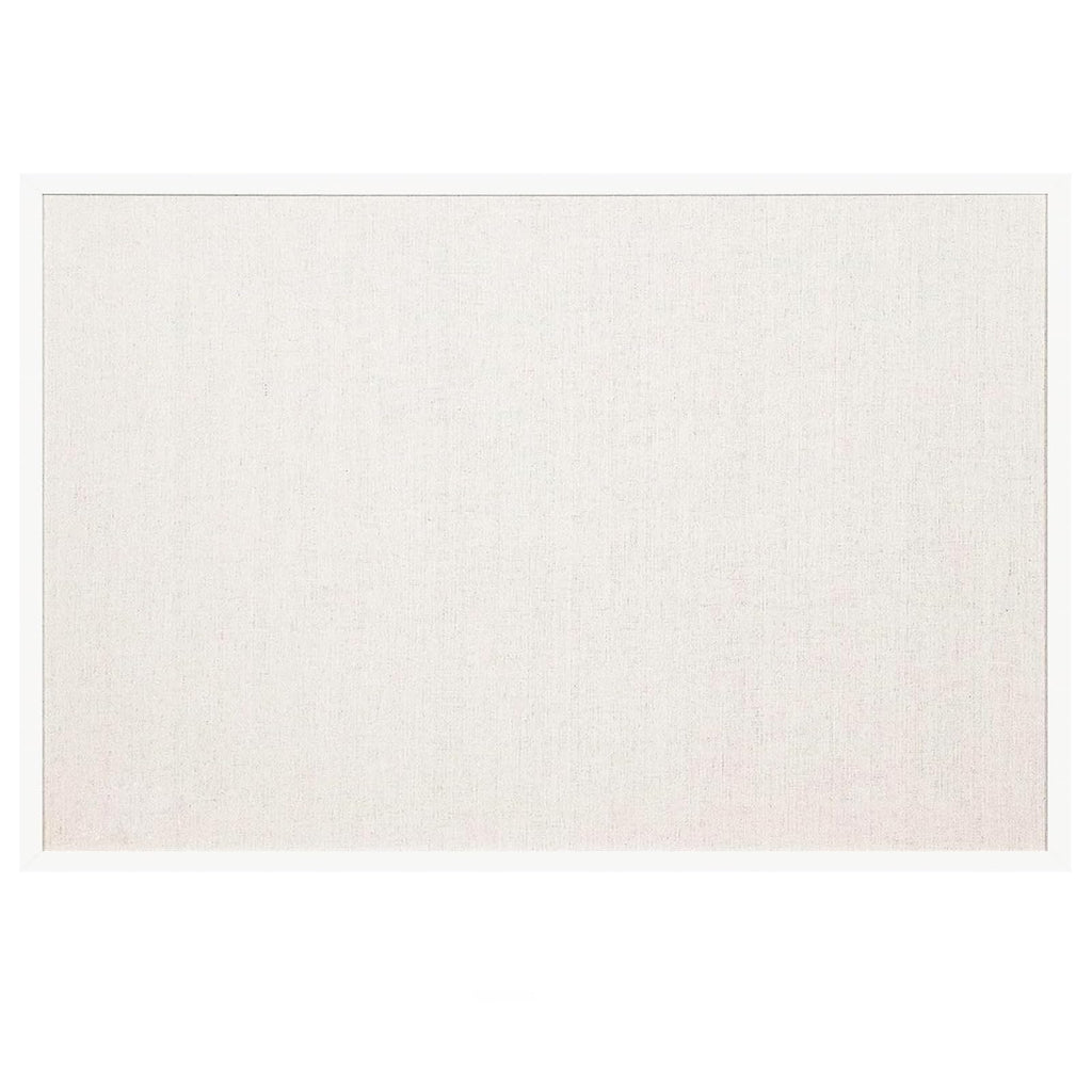 AMKIOKIO 24x36 Inch Linen Cork Board - Stylish Home Decor, Versatile Pinning Surface, Includes Hanging Kit, White-Framed