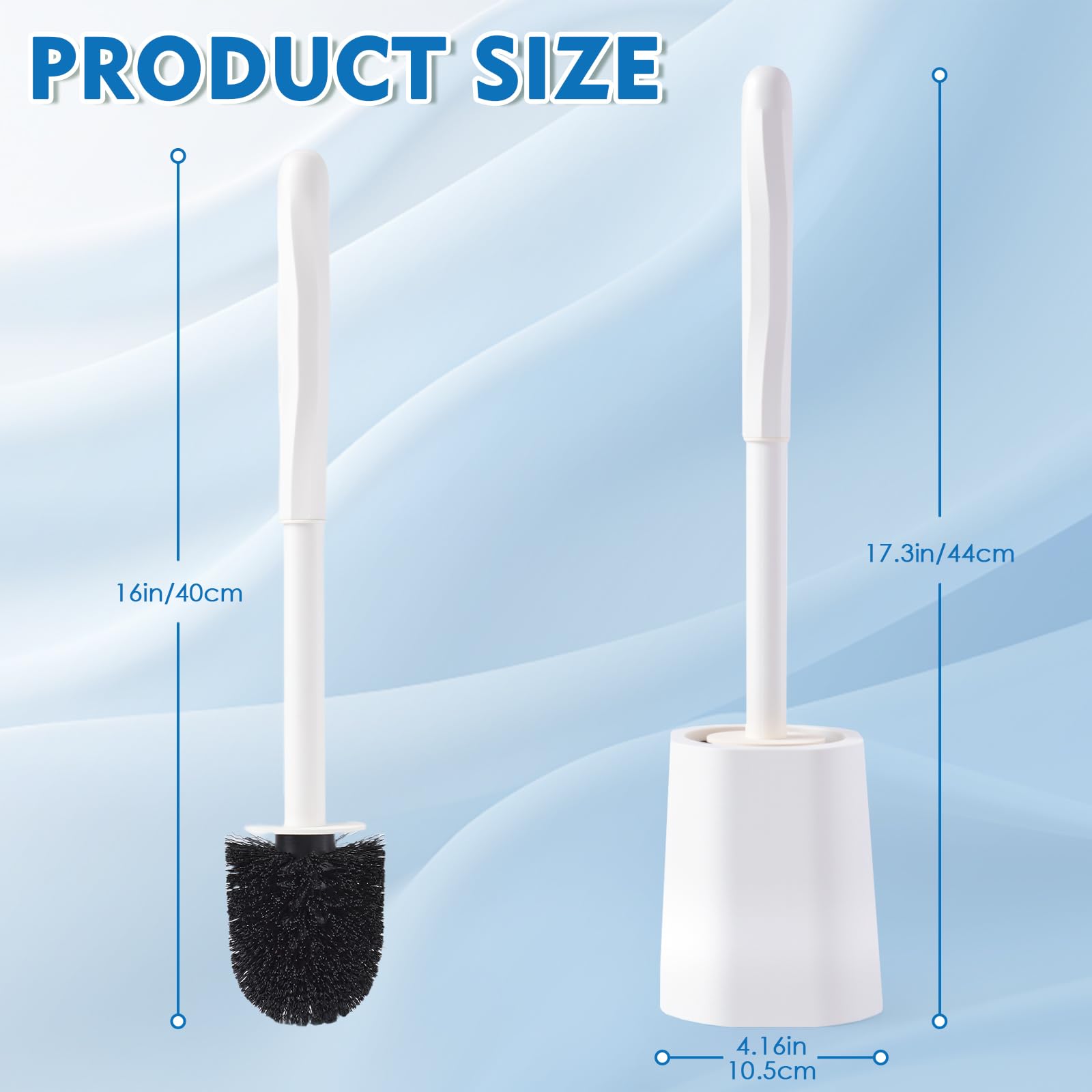 Toilet Brush and Holder Set, 2 Pack Toilet Bowl Cleaner Brush with Long Handle for Bathroom Drip-Proof Deep Cleaning