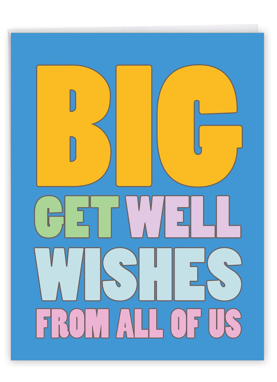NobleWorks - Funny Group Get Well Card (8.5 x 11 Inch) - Jumbo Feel Better Soon from All of Us, Hospital, Sick - Big Get Well Wishes J2721GWG-US