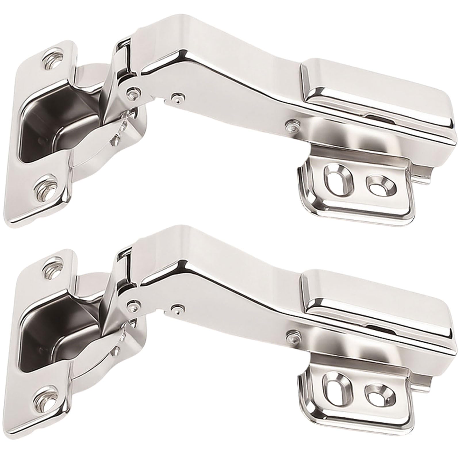 TamBee 1 Pair 45 Degree Hinges Soft Close Cabinet Corner Hinges Kitchen Cupboard Concealed Hinges Stainless Steel Hydraulic Buffer Dampers for Cabinet Door with Screws
