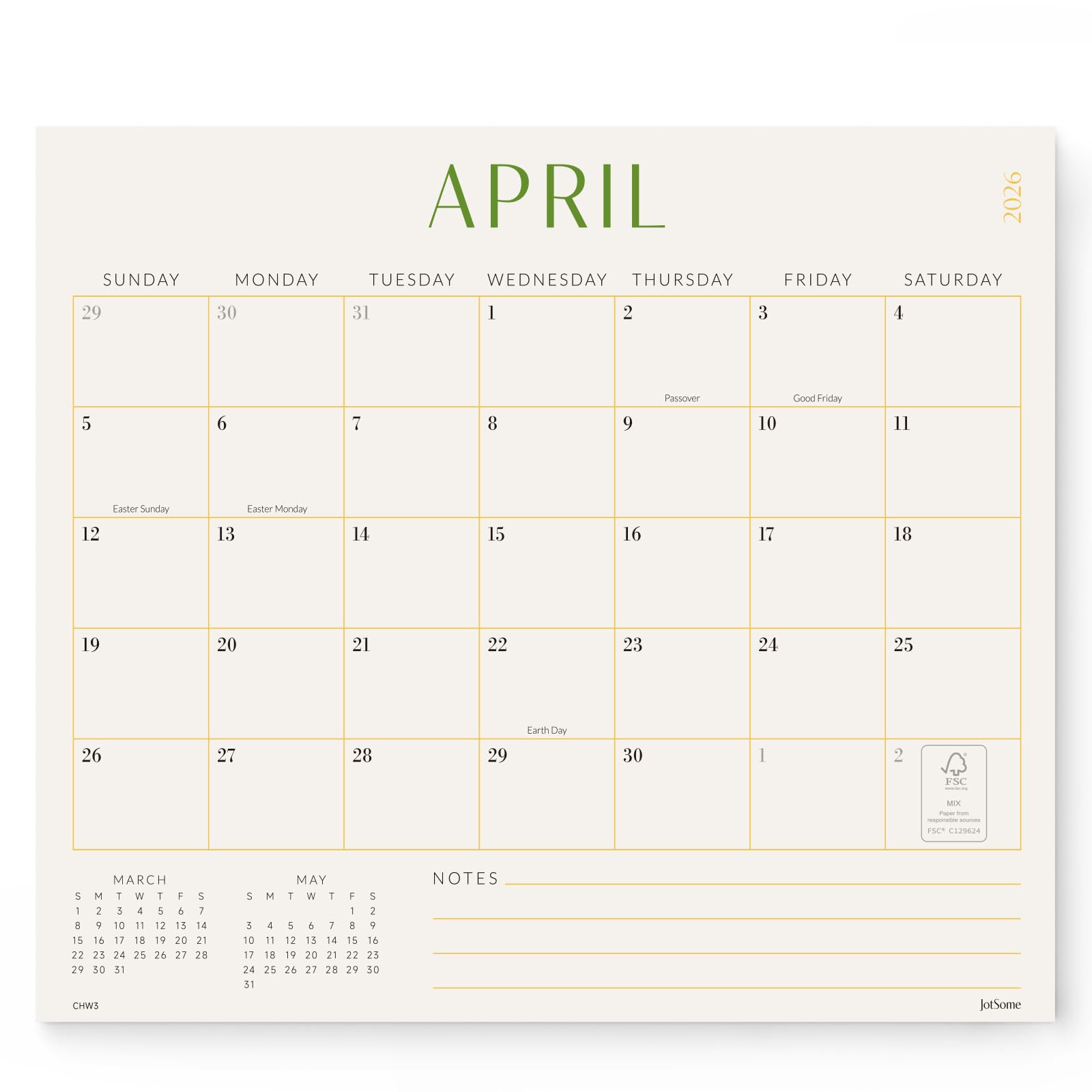 Jotsome Magnetic Calendar for Refrigerator 2026-2027, Monthly Fridge Calendar From April 2026 to June 2027 13x11 inch, Easy Organizing