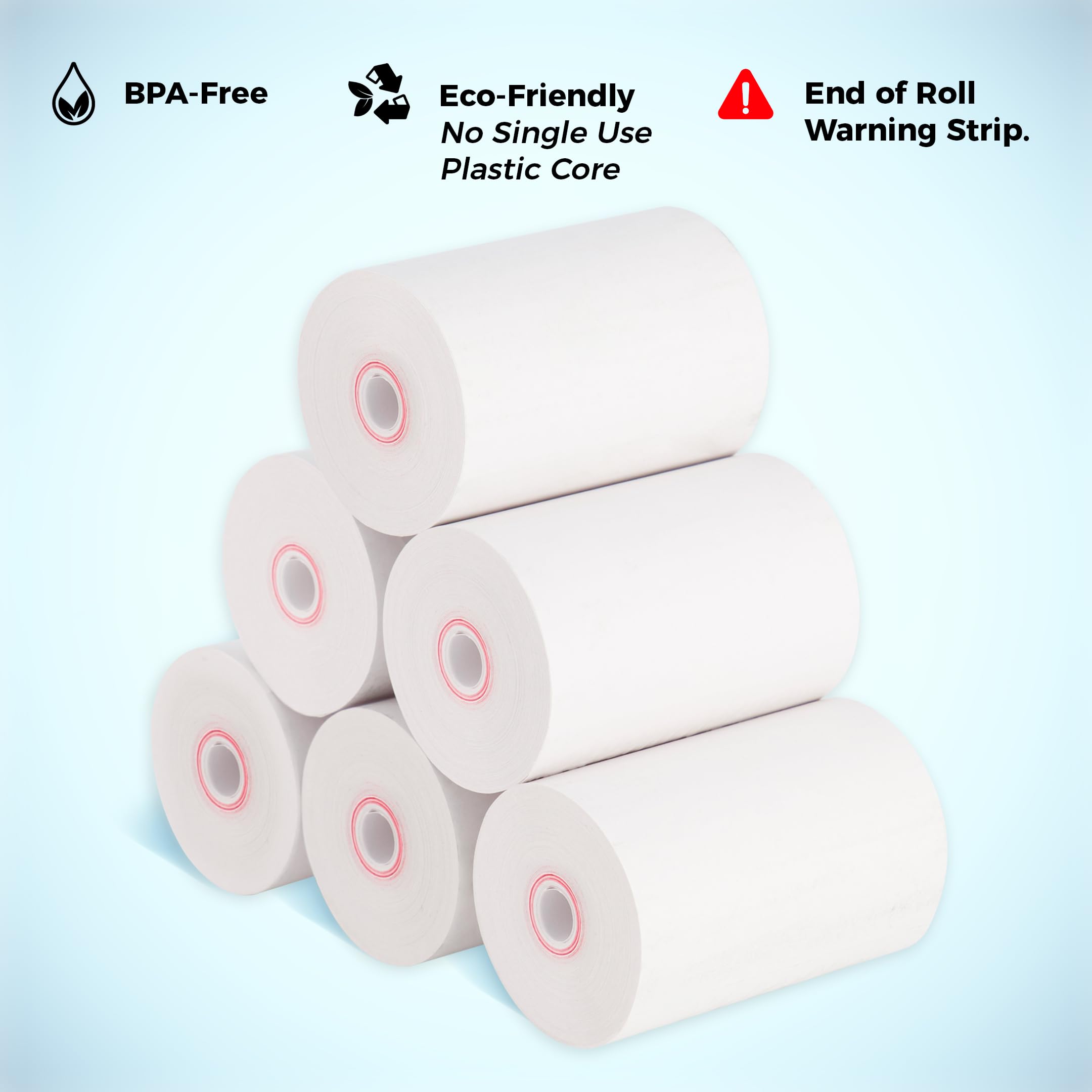 ReceiptPaperPro 2 1/4” x 72 ft Coreless Thermal Paper Receipt Rolls fits Poynt C Smart Terminal V3 and Cash Register POS Credit Terminals, 25 Rolls/Case