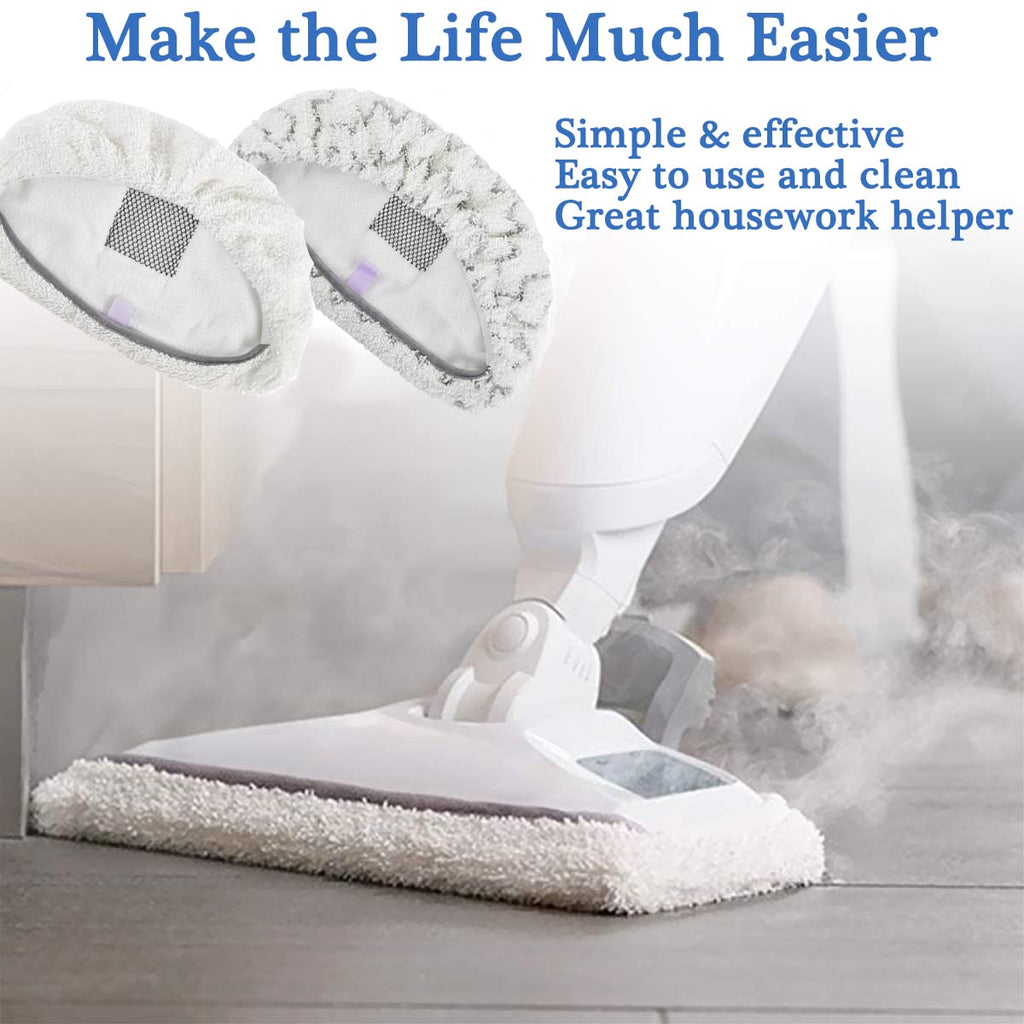 8 packs Steam Mop Pads Compatible with Bissell Powerfresh 1940 1806 1544 1440 Series, Compatible with Model 19402 19404 19408 19409 1940A 1940F 1940Q 1940T 1940W 2075A 2685A, Microfiber Mopping & Scrubbing Replacement Pads, Reusable, Washable