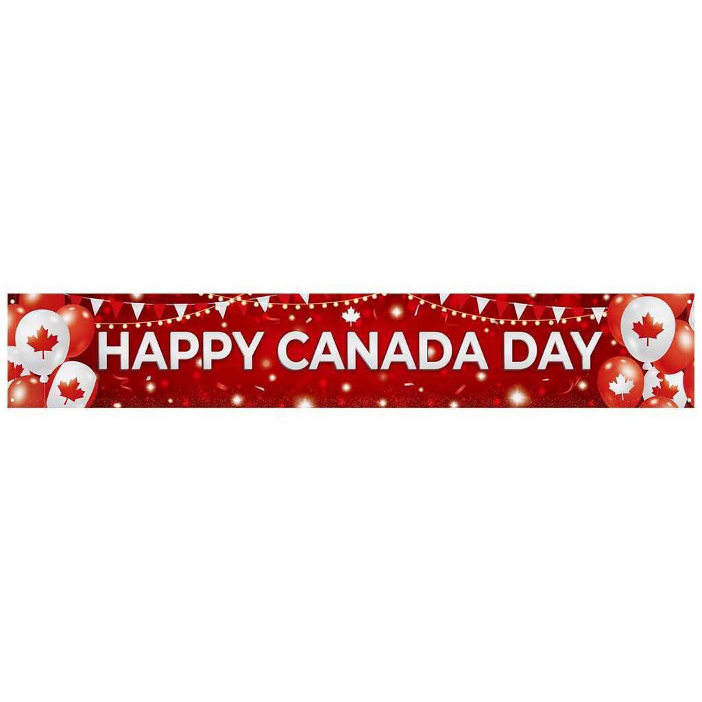 Louise Maelys Happy Canada Day Outdoor Banner 50x300cm 1st July Party Balloon Decorations Canadian Flag Large Patriotic Garden Porch Porch Wall Decor