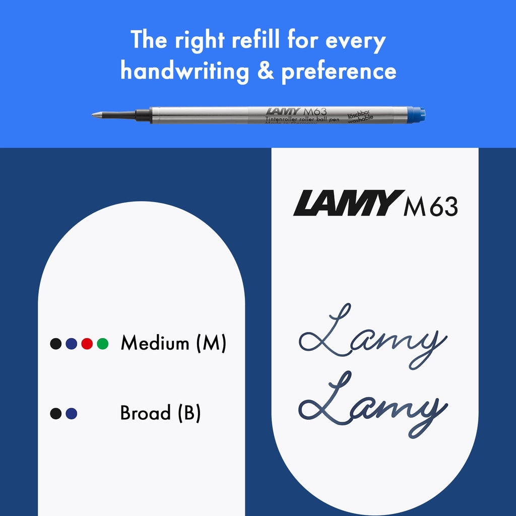 LAMY safari umbra - Rollerball Pen with ergonomic grip & line width M - for pleasant long writing - made of robust ASA plastic - including rollerball refill LAMY M 63 in blue