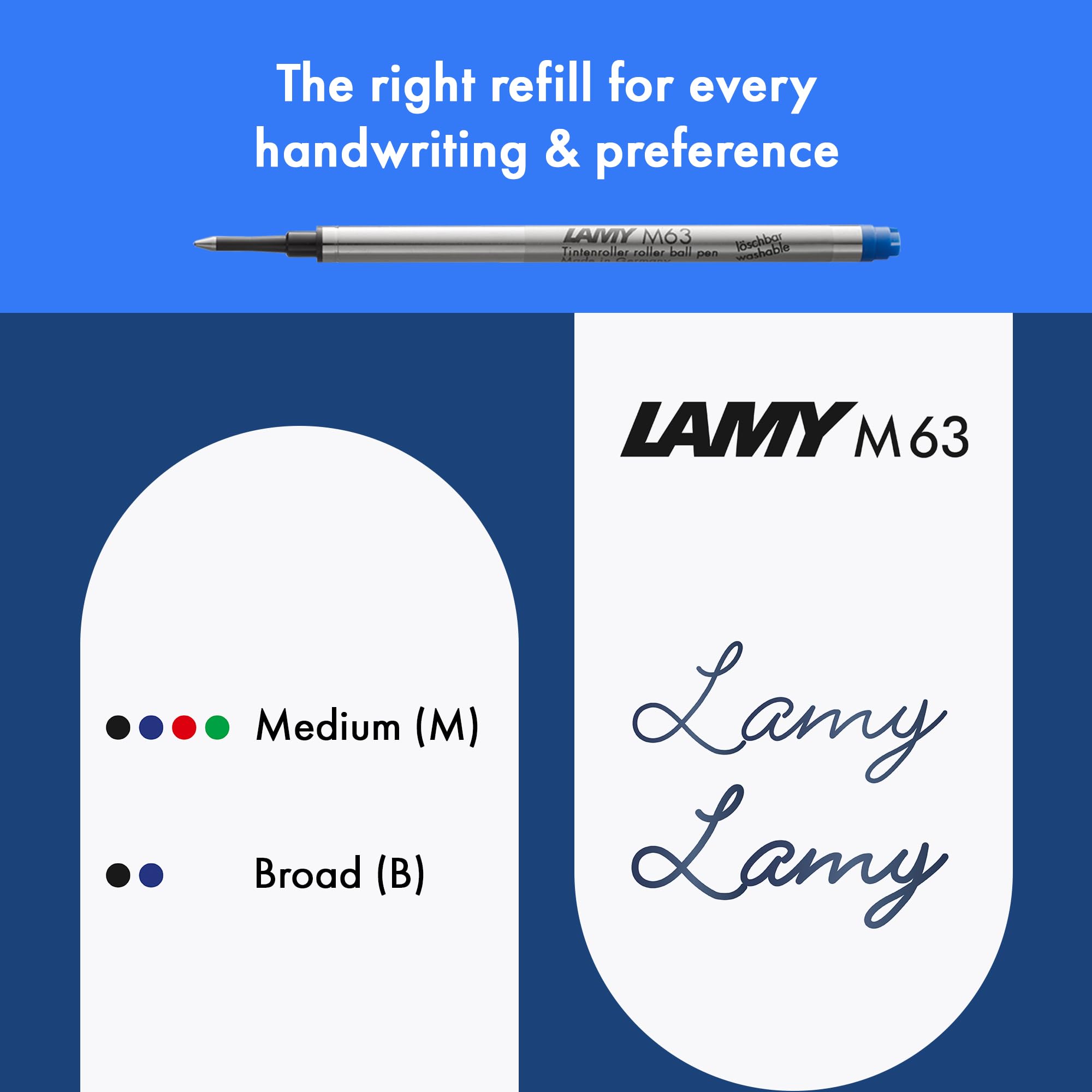 LAMY safari umbra - Rollerball Pen with ergonomic grip & line width M - for pleasant long writing - made of robust ASA plastic - including rollerball refill LAMY M 63 in blue