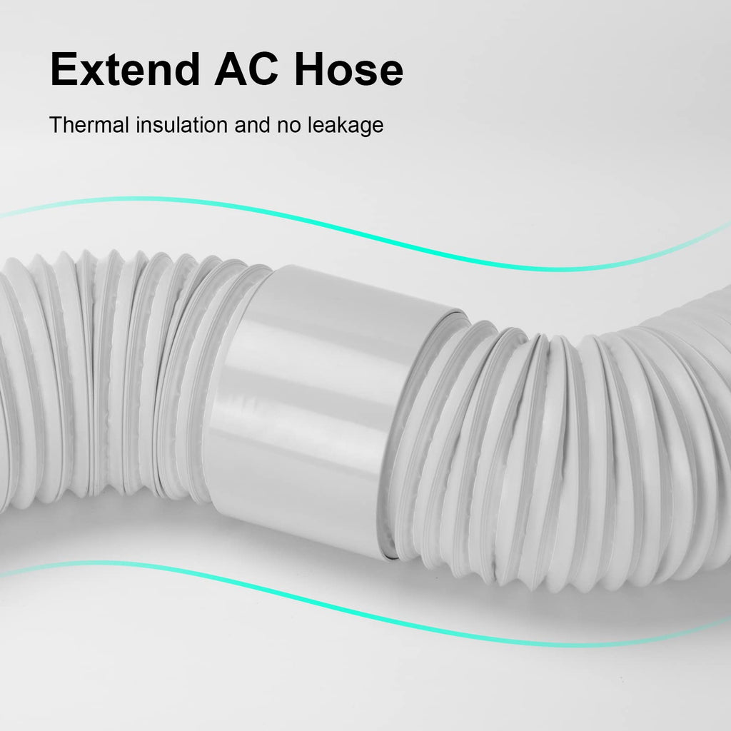 UNAOIWN Portable Air Conditioner Hose with Coupler, 5.9"/15CM Anti-Clockwise Thread Universal AC Exhaust Vent Duct, AC Tube Hose Kit Extension Parts Accessories Length up to 59”