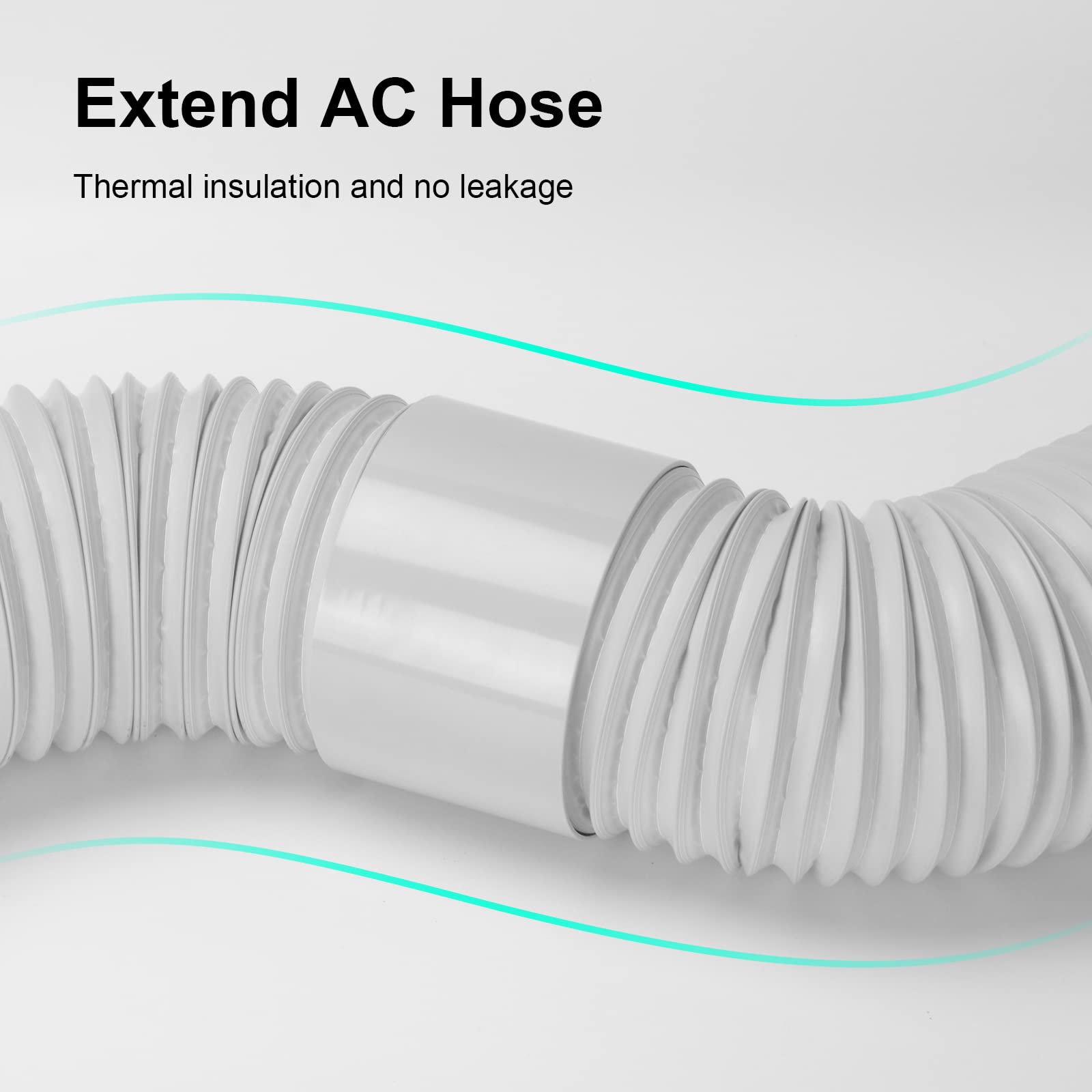 UNAOIWN Portable Air Conditioner Hose with Coupler, 5.9"/15CM Anti-Clockwise Thread Universal AC Exhaust Vent Duct, AC Tube Hose Kit Extension Parts Accessories Length up to 59”