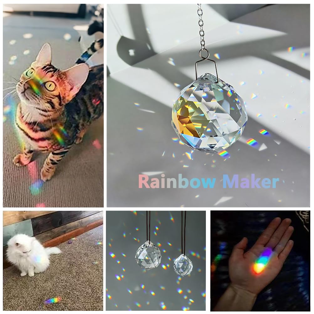 Crystal Prism Ball Sun Catcher - 24 Pack 20mm Hanging Decor for Windows, Wedding, Home, Feng Shui, Chandelier Pendant - Rainbow Maker, DIY Crafts, Gift Idea