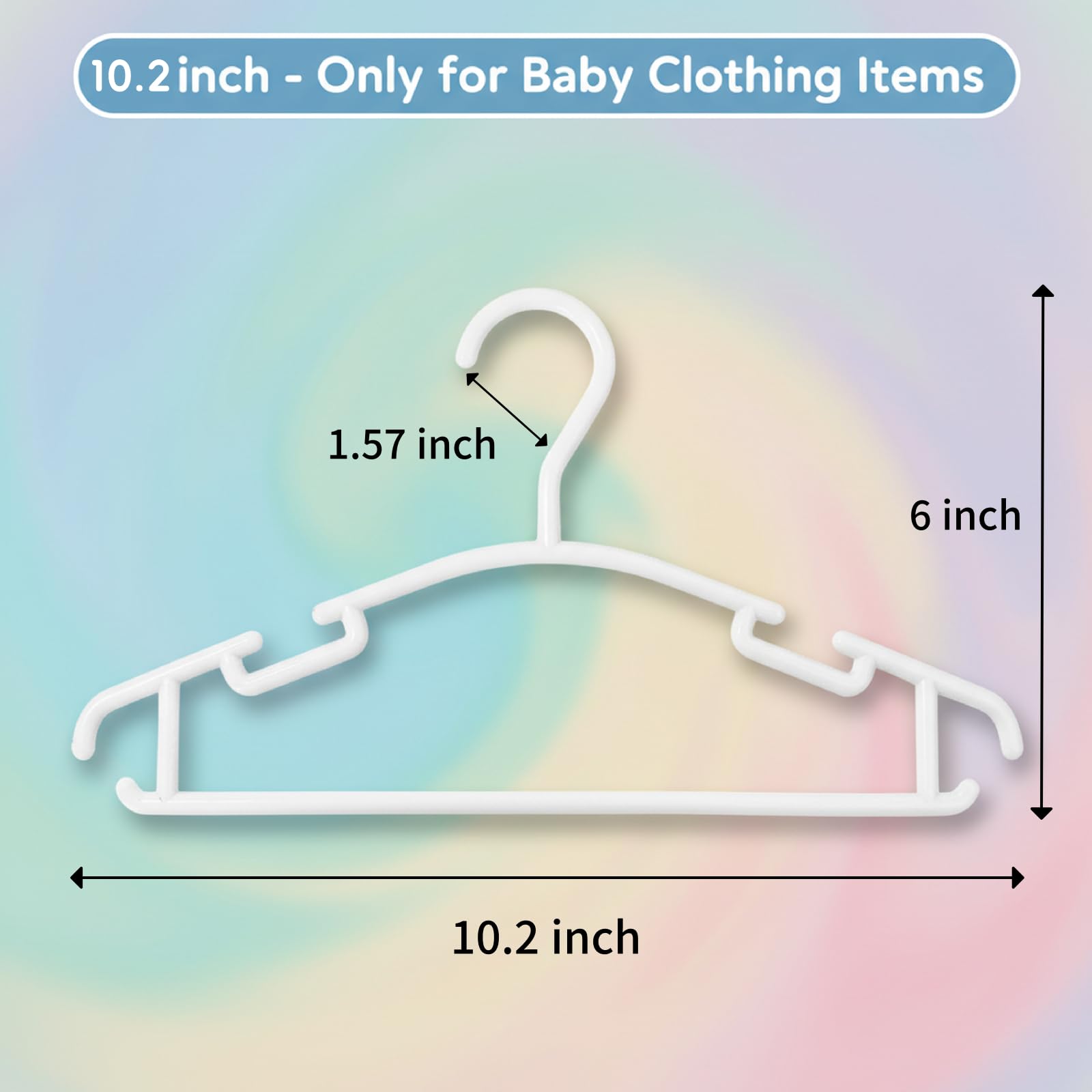 GoodtoU Kids Hangers 100 Pack Baby Hangers for Closet Toddler Hangers Plastic White Childrens Hangers Small Hangers 10.24inch (0-24 Months)