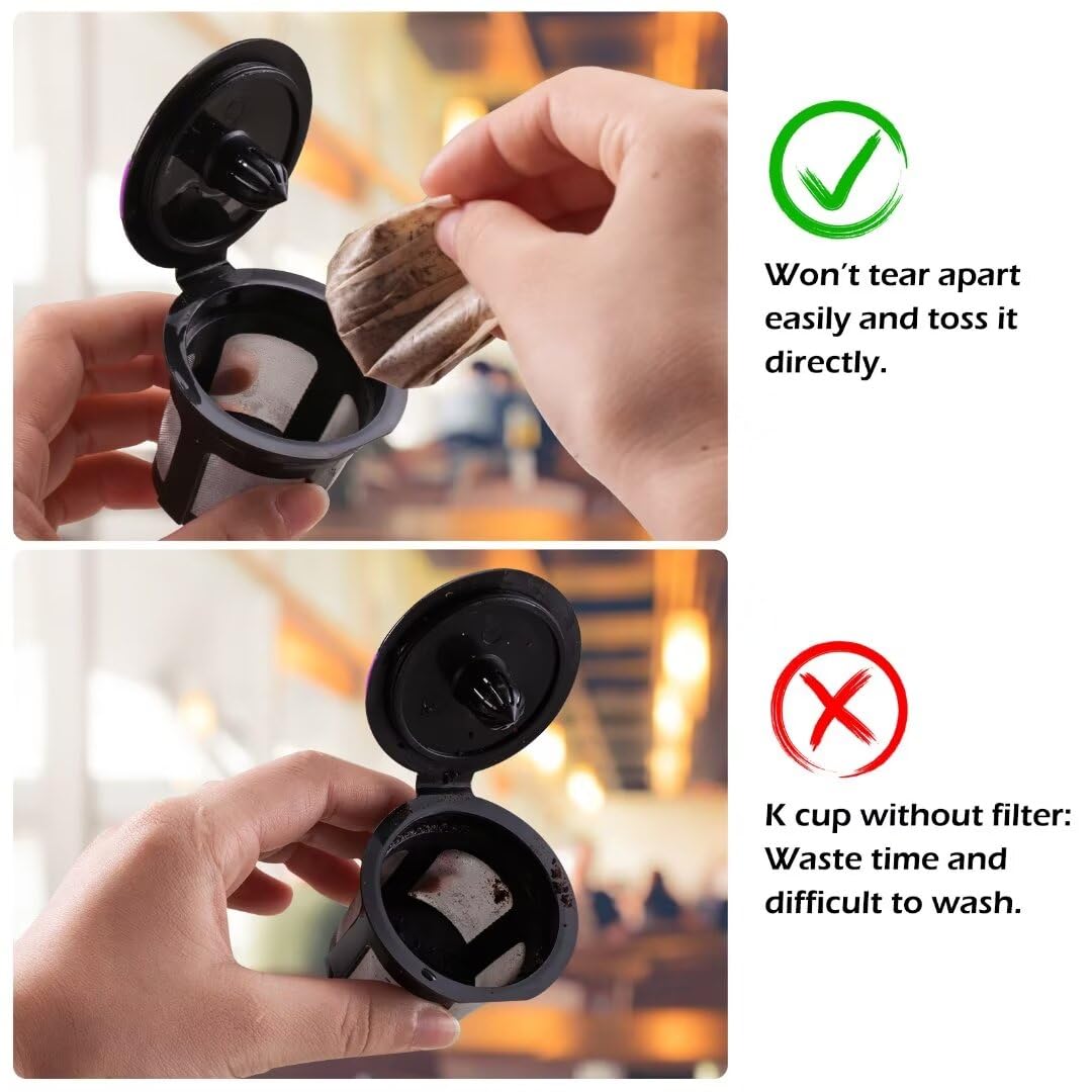 Disposable Paper Coffee Filters, Keurig K Cup Paper Filters for Keurig Single Brewer Reusable Cups, K-Cup Coffee Pods, Fits All Brands Reusable K Cups (300)