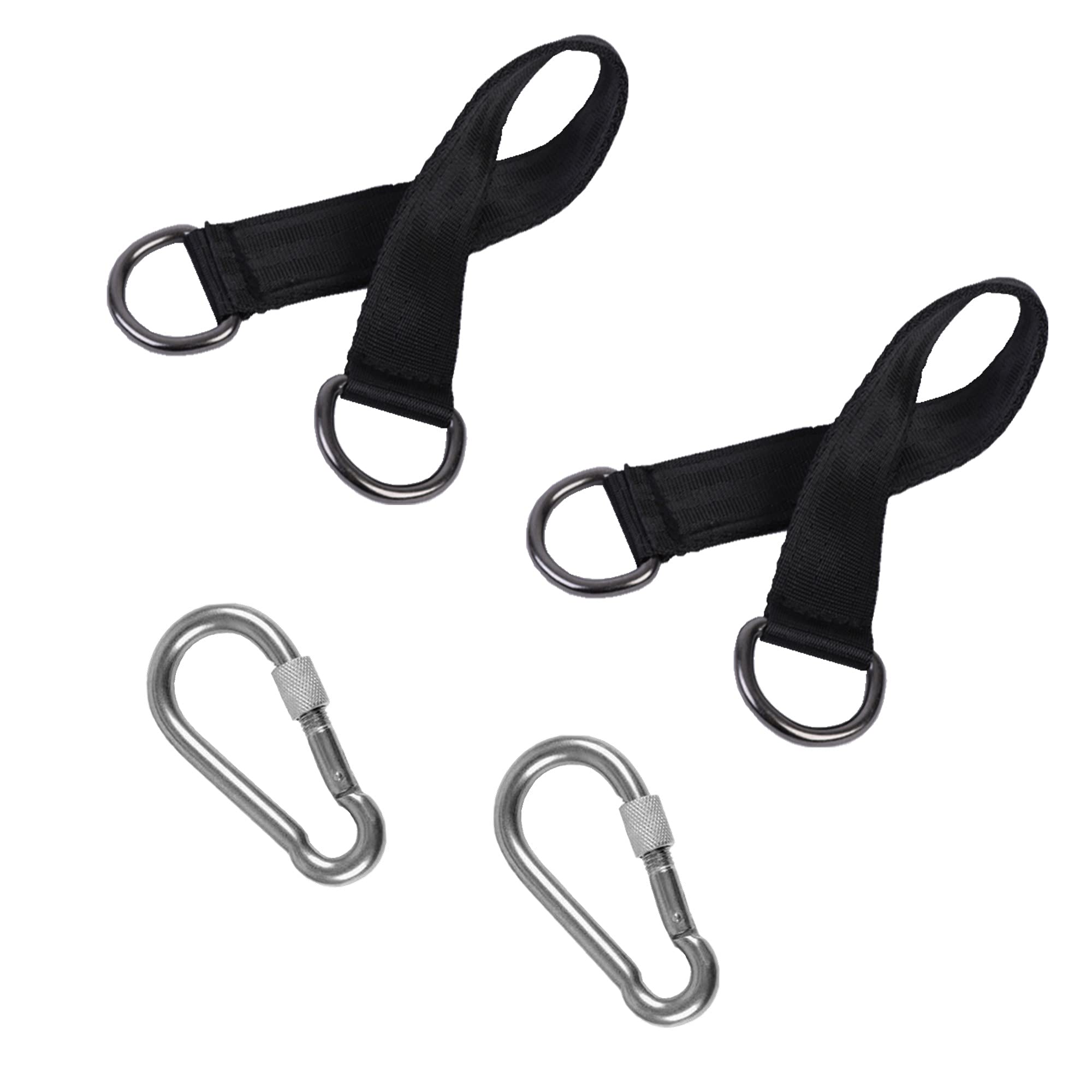 Short Straps Tree Swing Strap Hanging Kit,Hammock Straps 2 Pcs 9.84inches with Heavy Duty Safety Lock Carabiner Hooks for Swing Hammocks Yoga Seat Sandbags Gym Equipment Pulley System