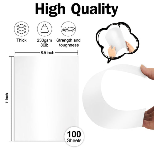 100 Sheets White Shimmer Paper Cardstock 8.5 x 11, Goefun 80lb Card Stock Printer Paper for Invitations, Menus, Crafts, DIY Cards