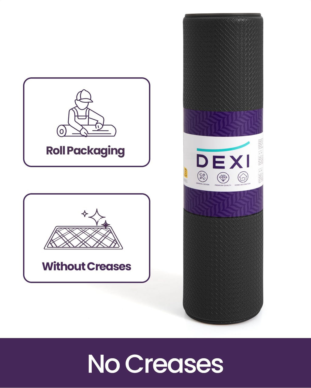 DEXI Kitchen Rug Anti Fatigue Mats for Floor, 17x59 Non Skid Cushioned Comfort Standing Desk Waterproof Runner, Black