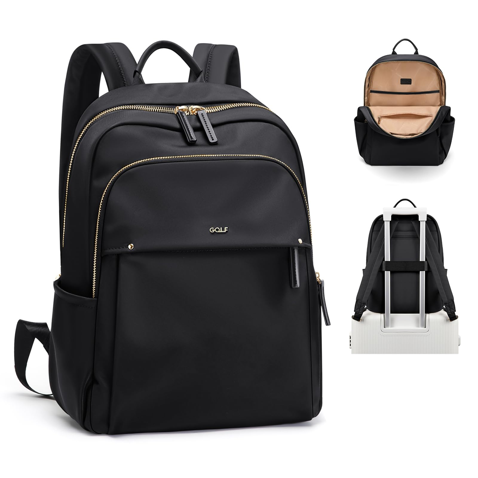 Stylish Laptop Backpack for Women Computer Bag Fits 14 Inch Notebook Travel College Work Backpacks Purse (Black)